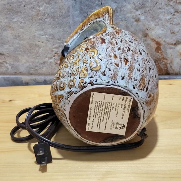 Intertek Ceramic Owl Electric Wax Warmer Brown Glazed Missing Top - Picture 5 of 12